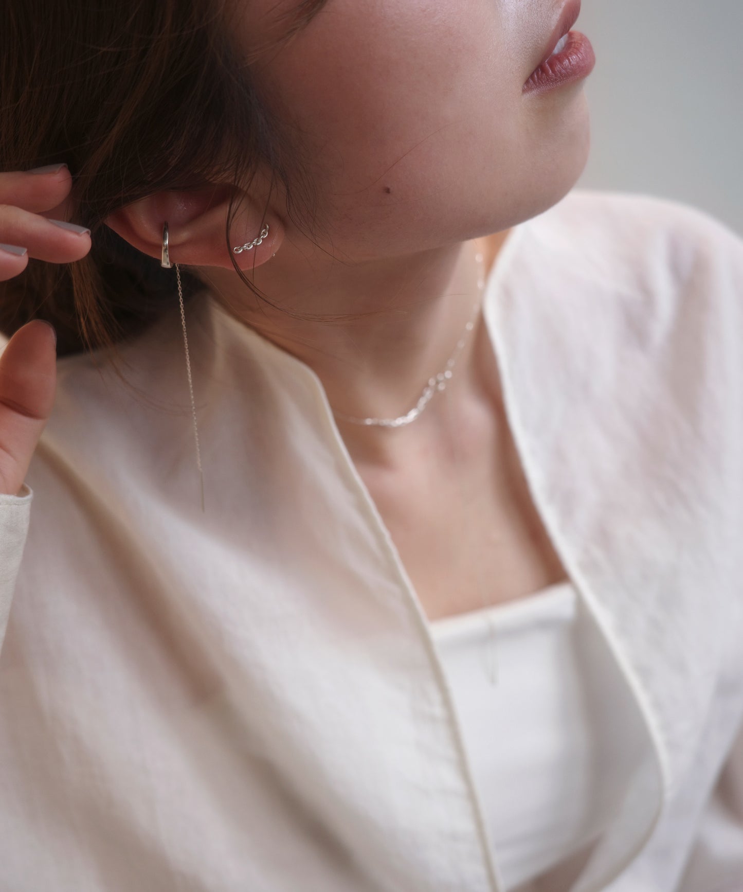 [Eligible for Gift] Chain Motif Hook Earrings [925 Silver]