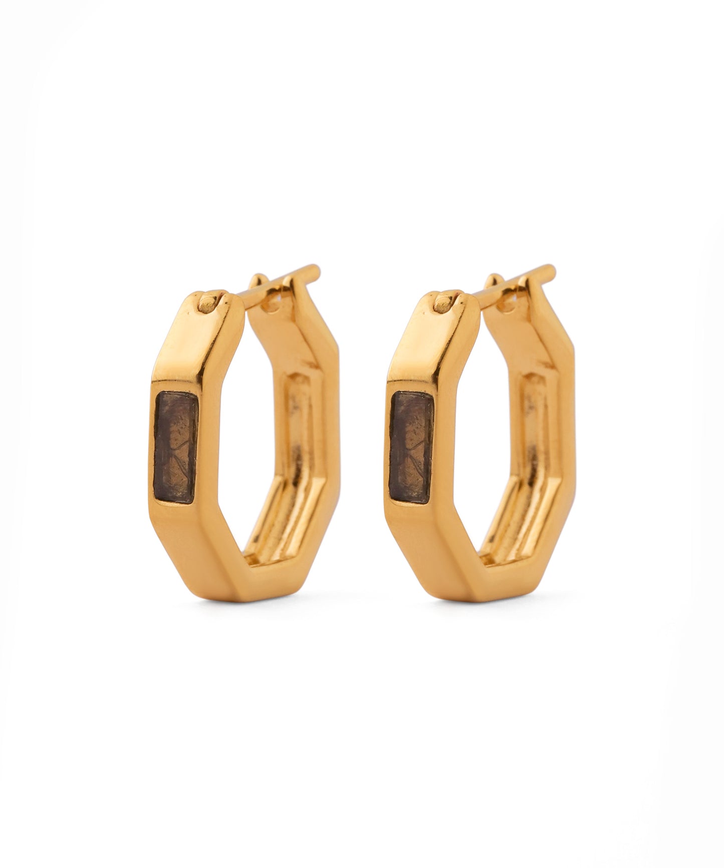 Zero Hoop Earrings [Gemstone]