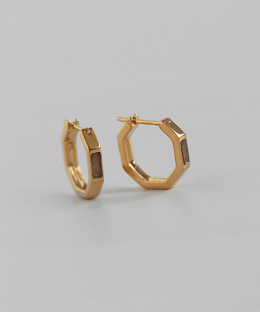 Zero Hoop Earrings [Gemstone]