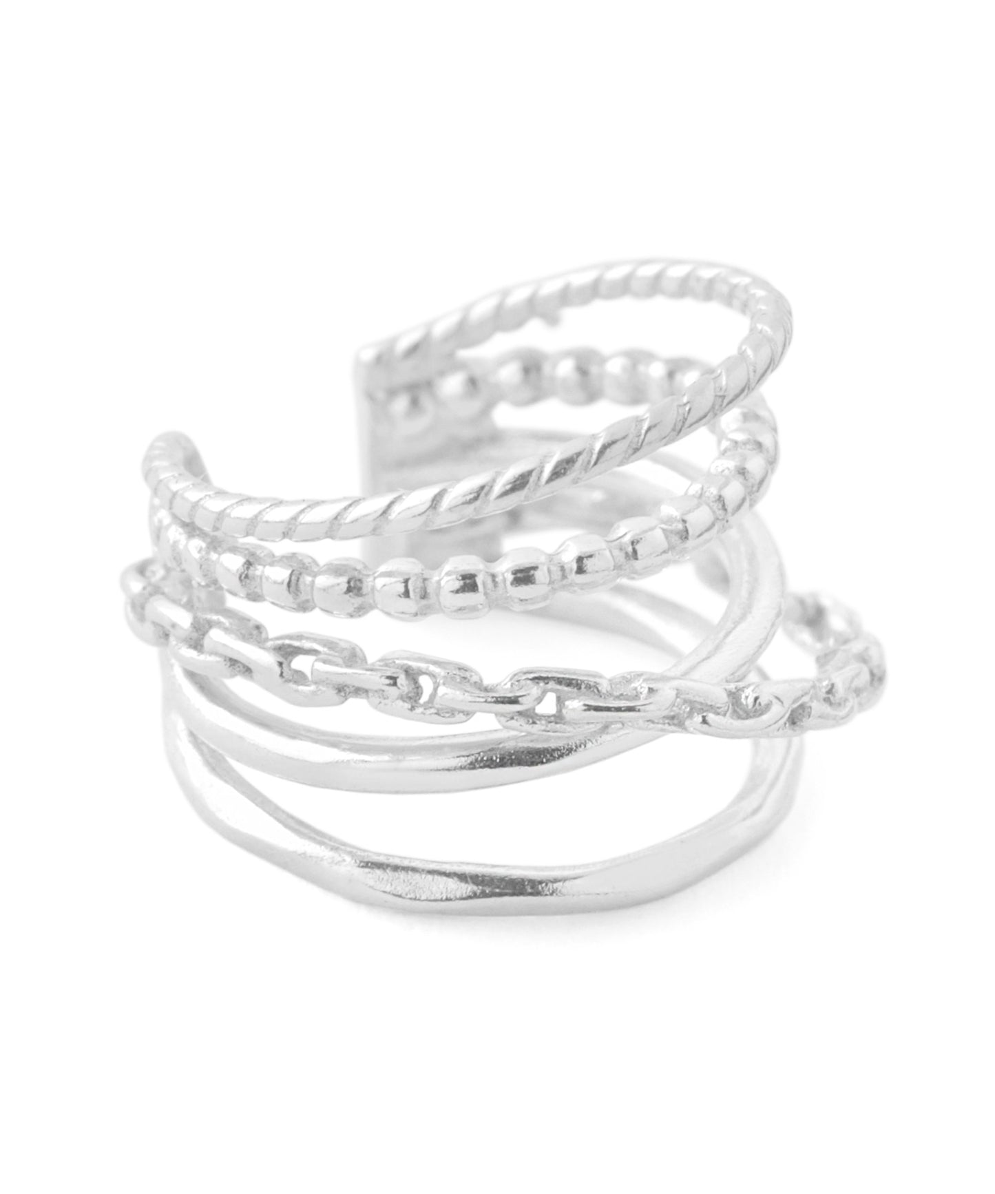 [Eligible for Gift] Cross Line Ear Cuff [925 Silver]