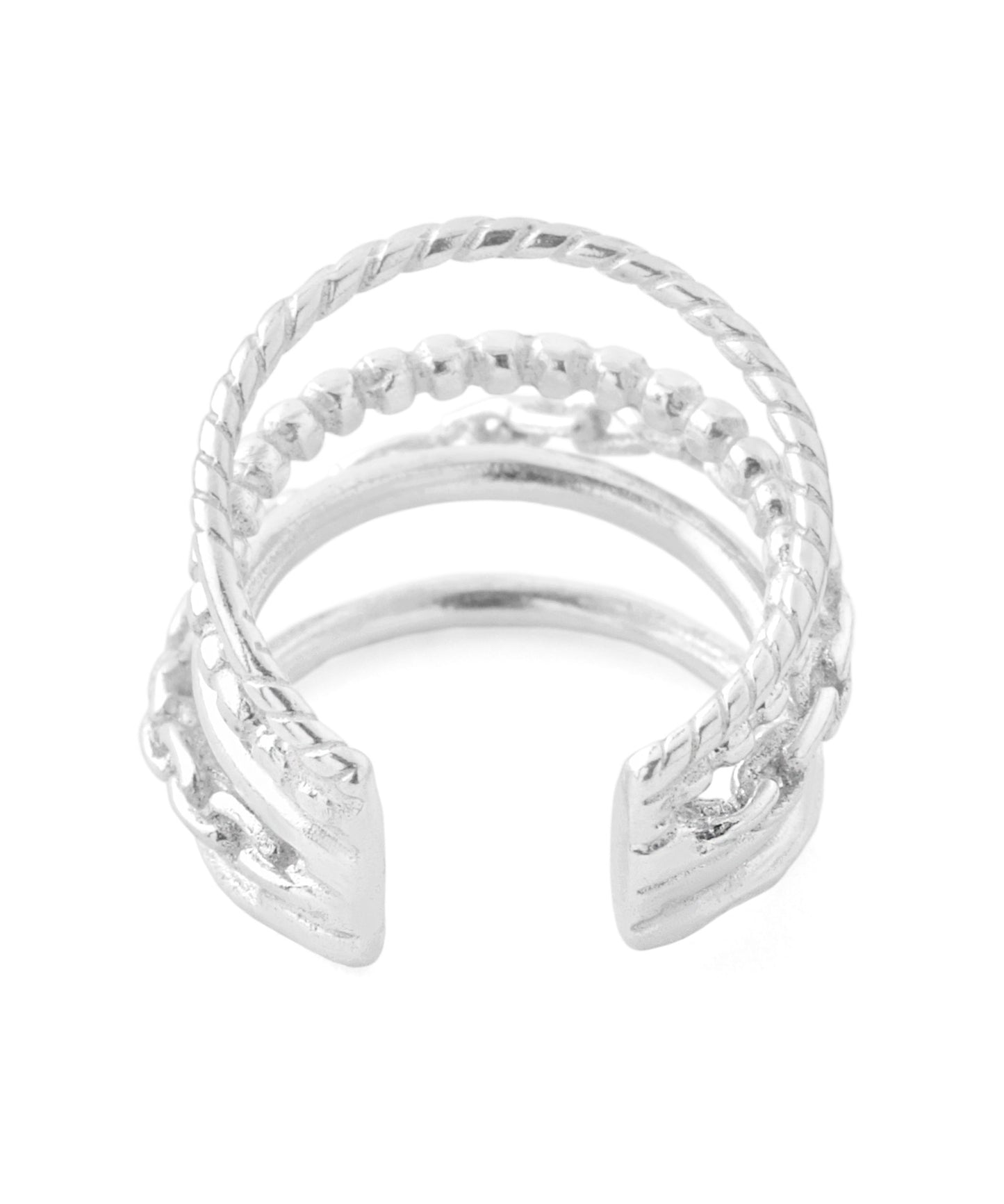 [Eligible for Gift] Cross Line Ear Cuff [925 Silver]