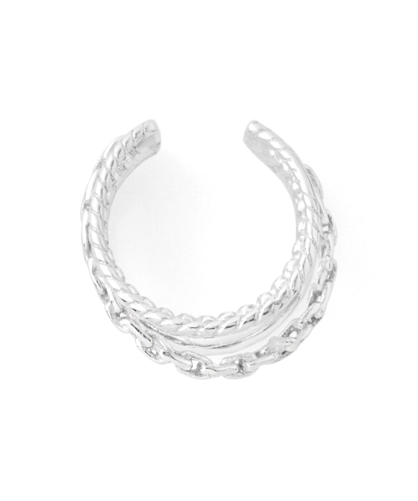[Eligible for Gift] Cross Line Ear Cuff [925 Silver]
