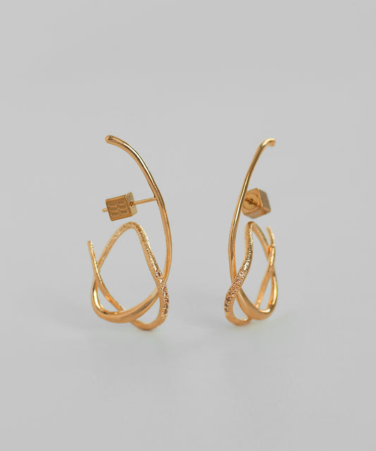 Color Bijou Loop Hoop Earrings [Thick Plating]