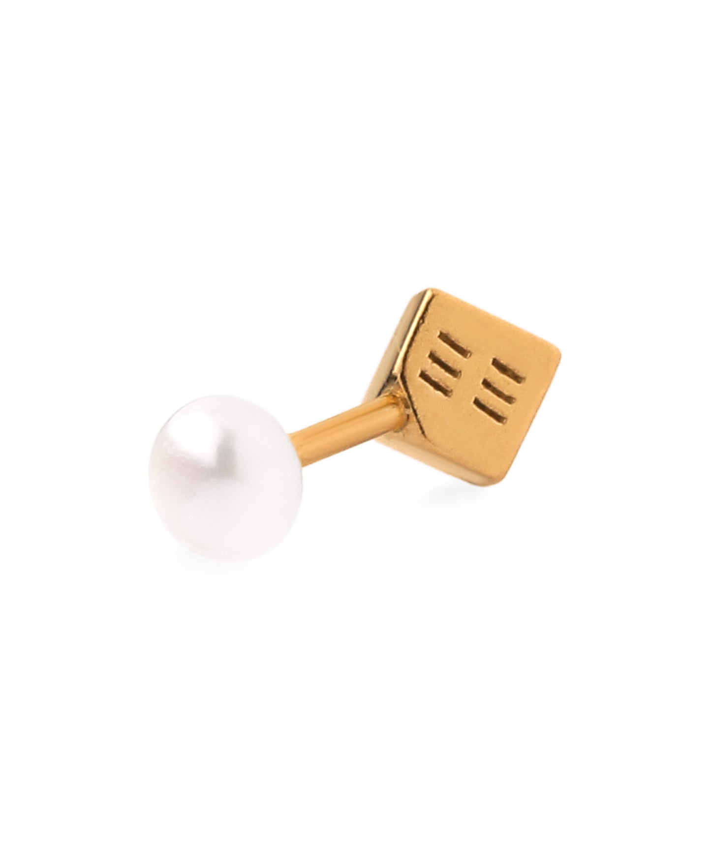 Pearl Screw Post Earring [925 Silver] [Single]