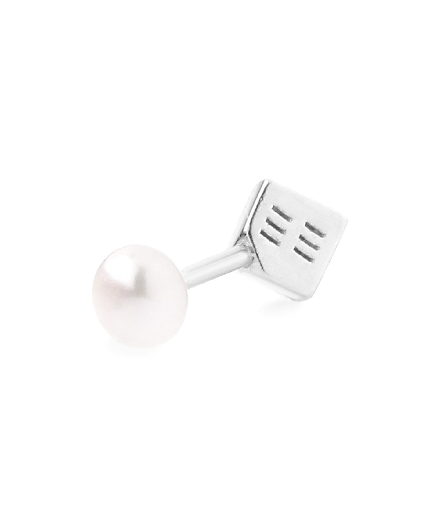 Pearl Screw Post Earring [925 Silver] [Single]