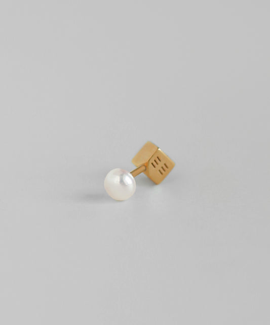Pearl Screw Post Earring [925 Silver] [Single]