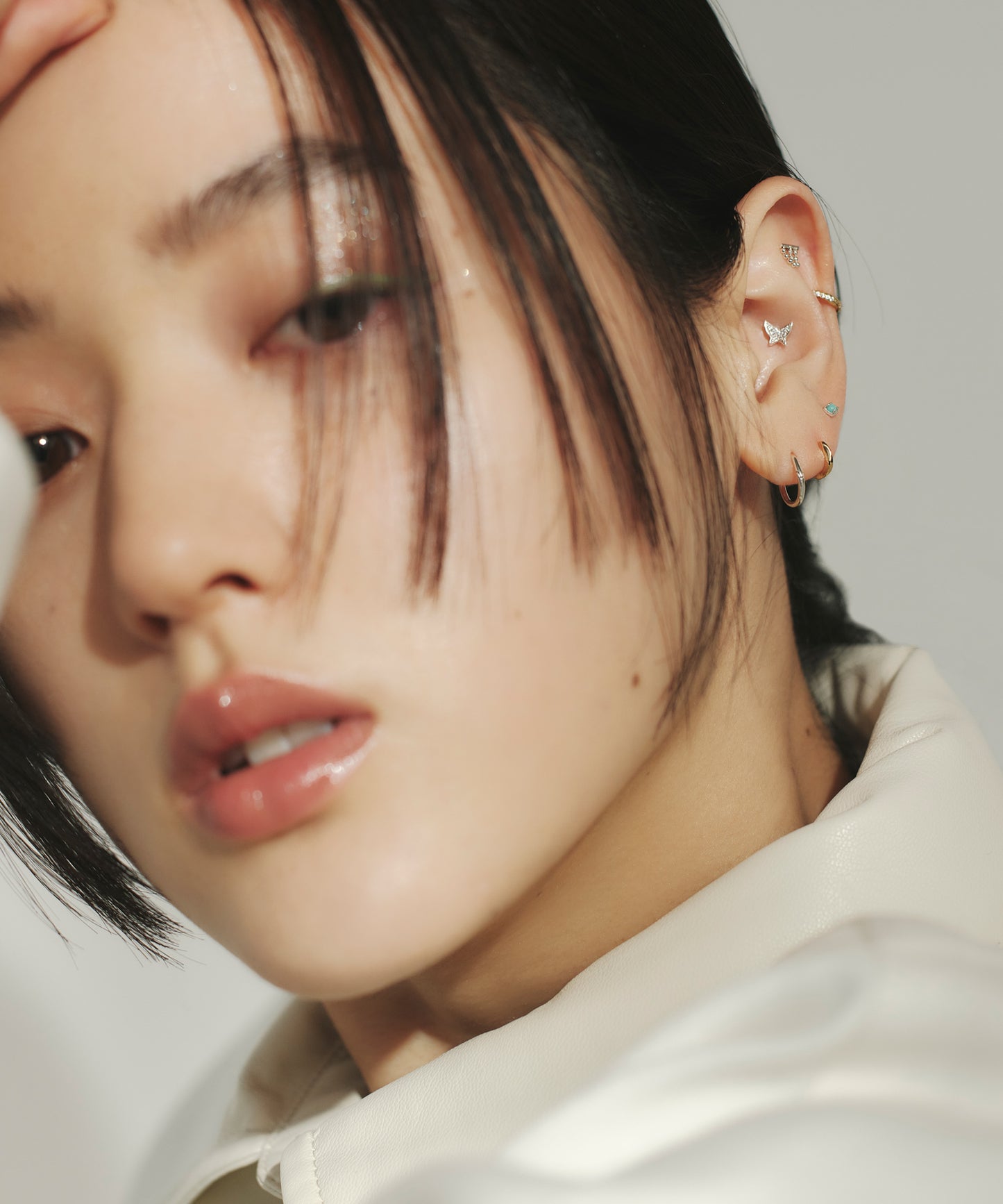 Ball Chain Screw Post Earring [925 Silver] [Single]