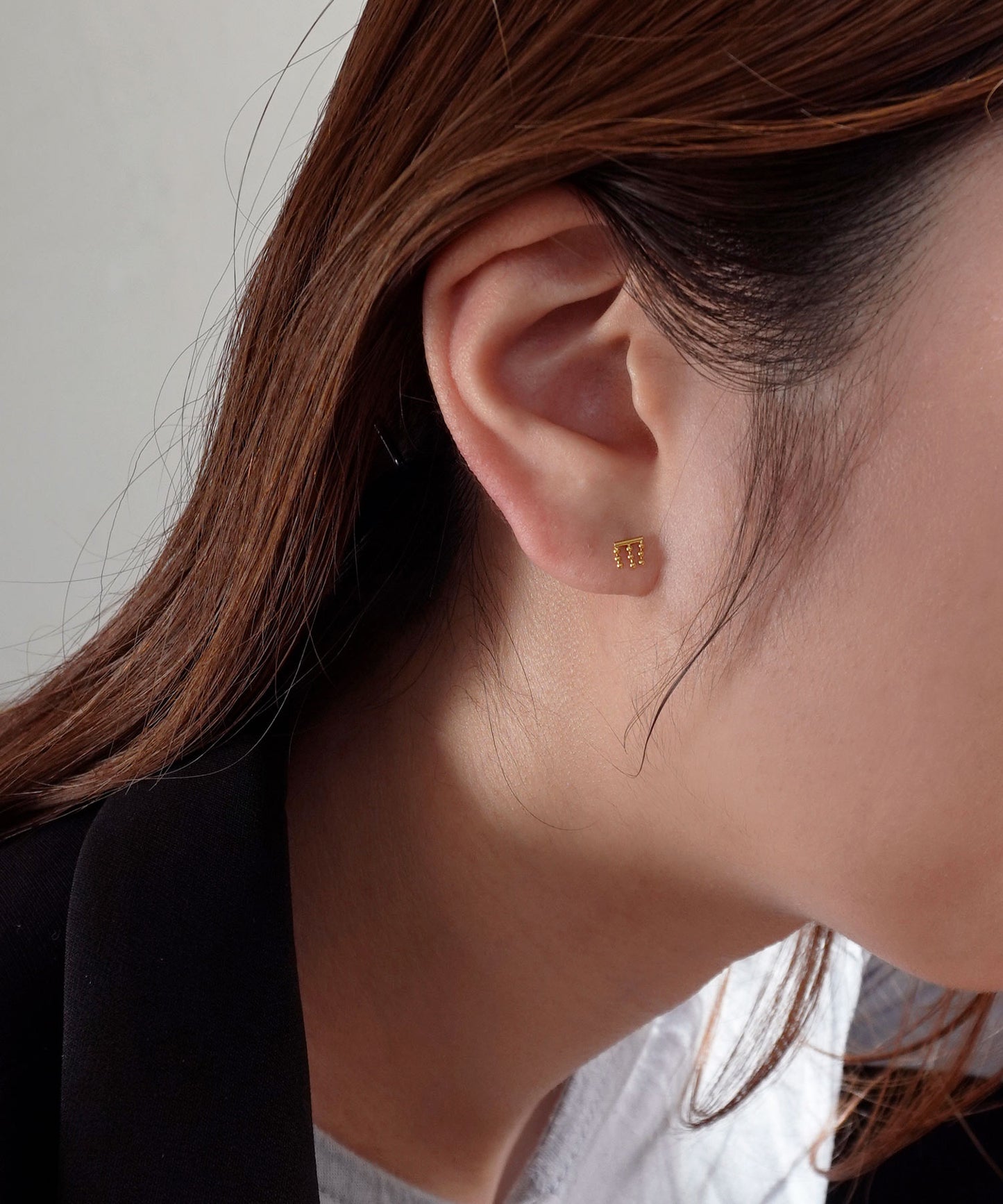 Ball Chain Screw Post Earring [925 Silver] [Single]