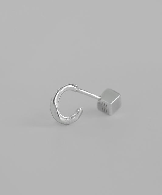 Ball Chain Screw Post Earring [925 Silver] [Single]