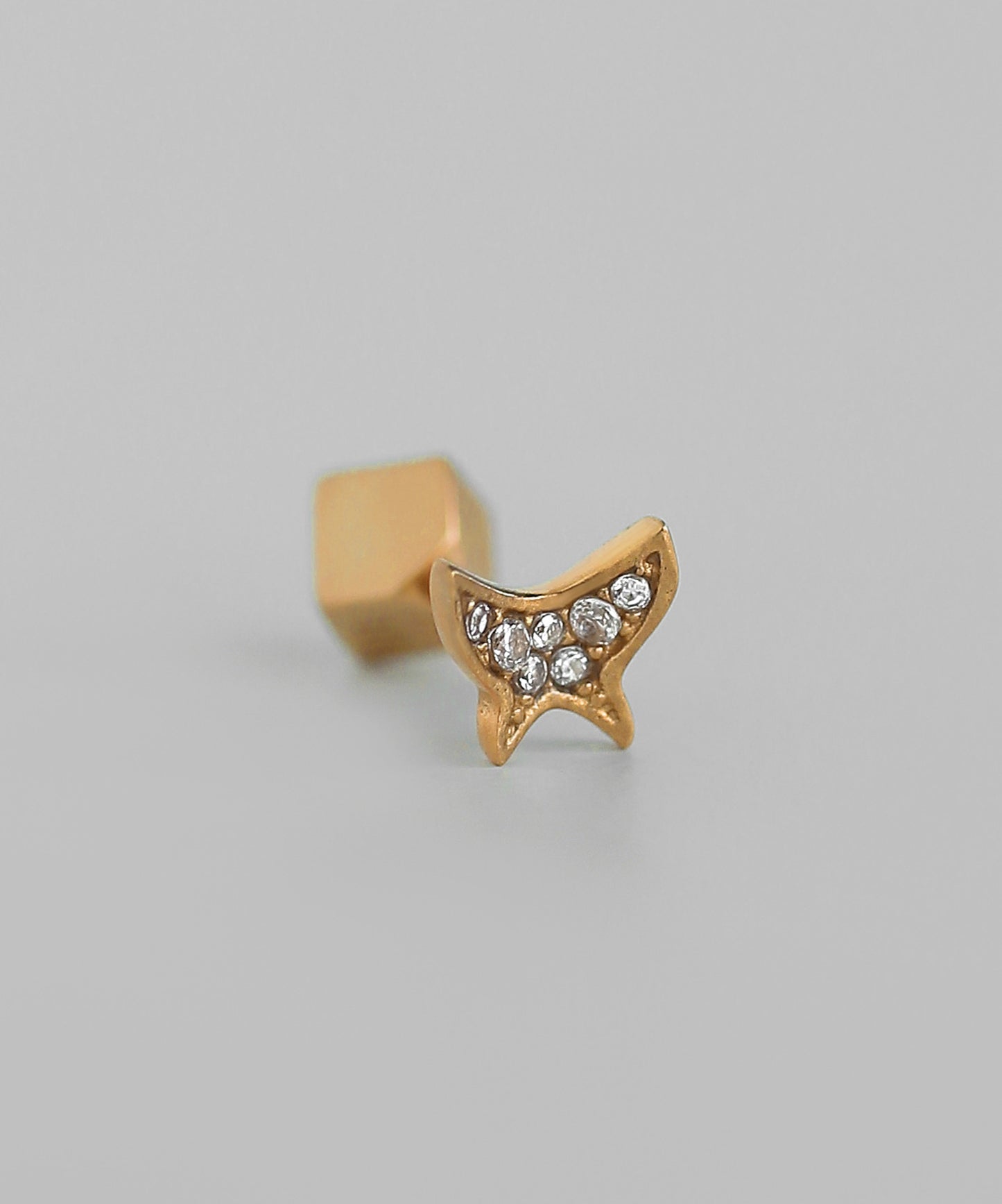 Butterfly Screw Post Earring [925 Silver] [Single]