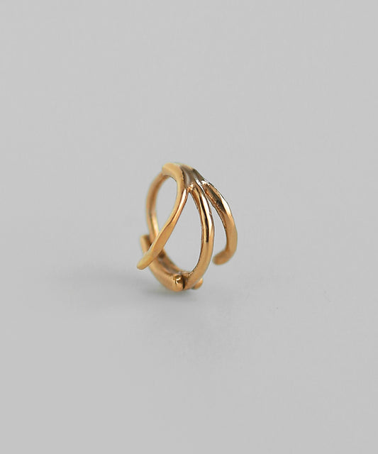 Triple Line Hoop Earring [925 Silver] [Single]