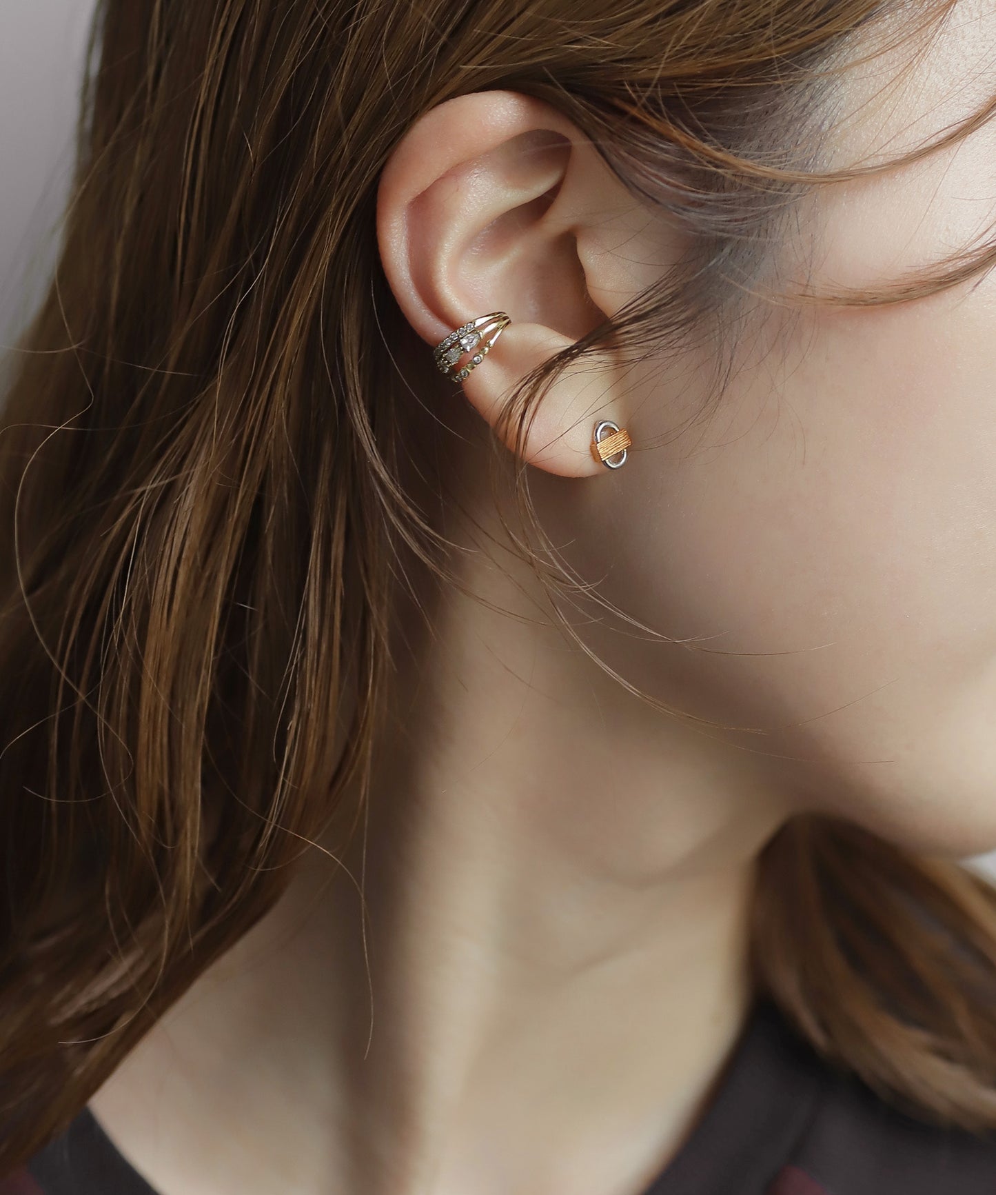 Two-Tone Design Earrings