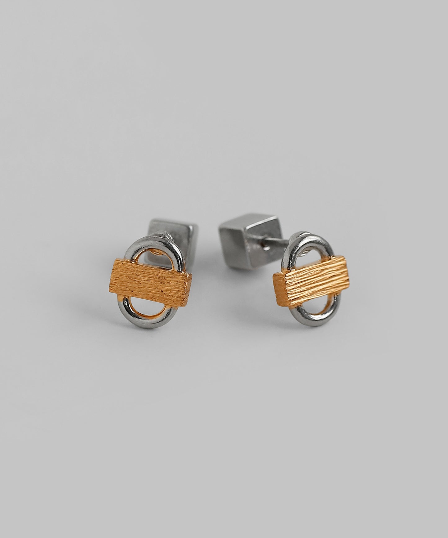Two-Tone Design Earrings