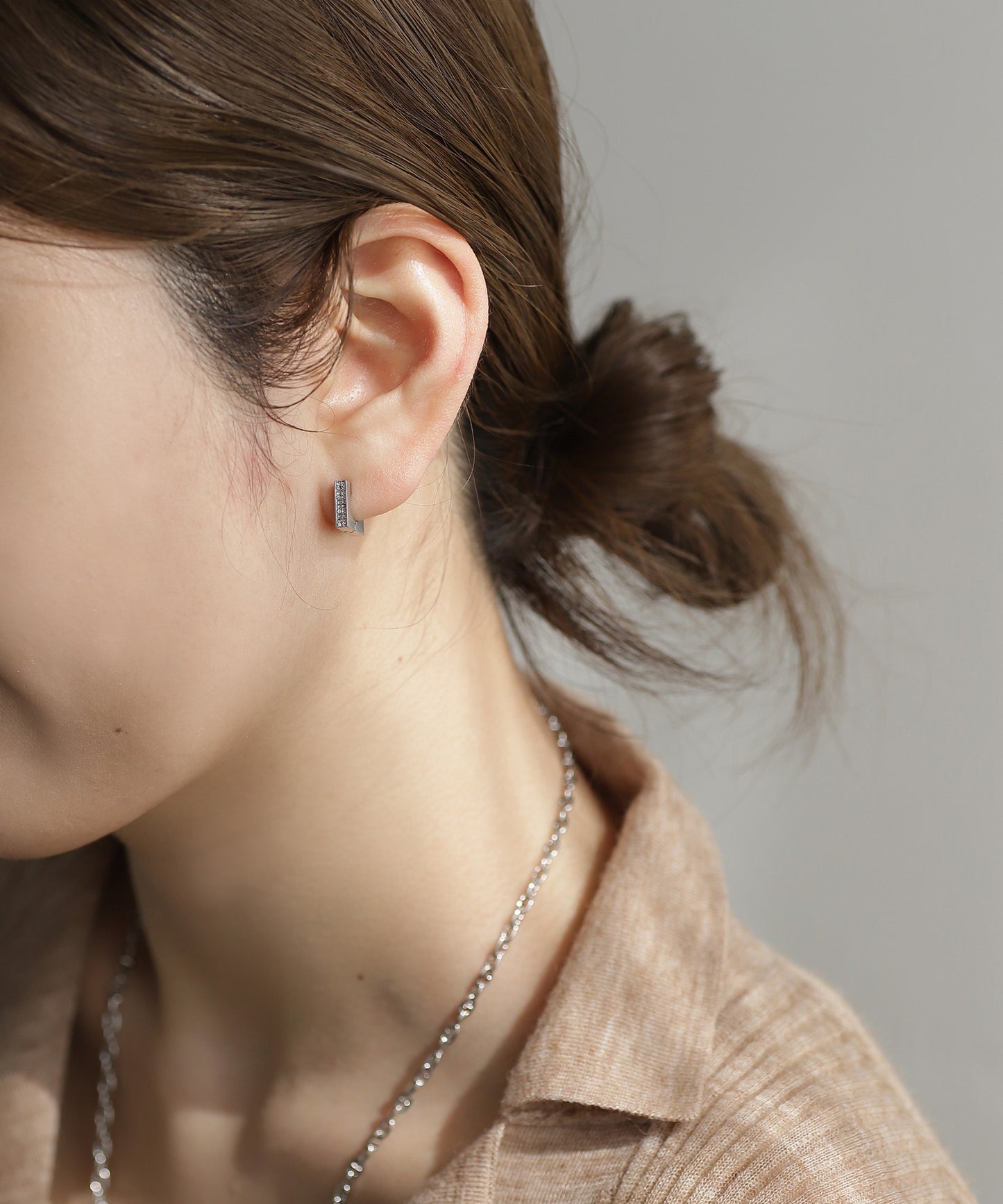 Bijou Square Hoop Earrings [Thick Plating]
