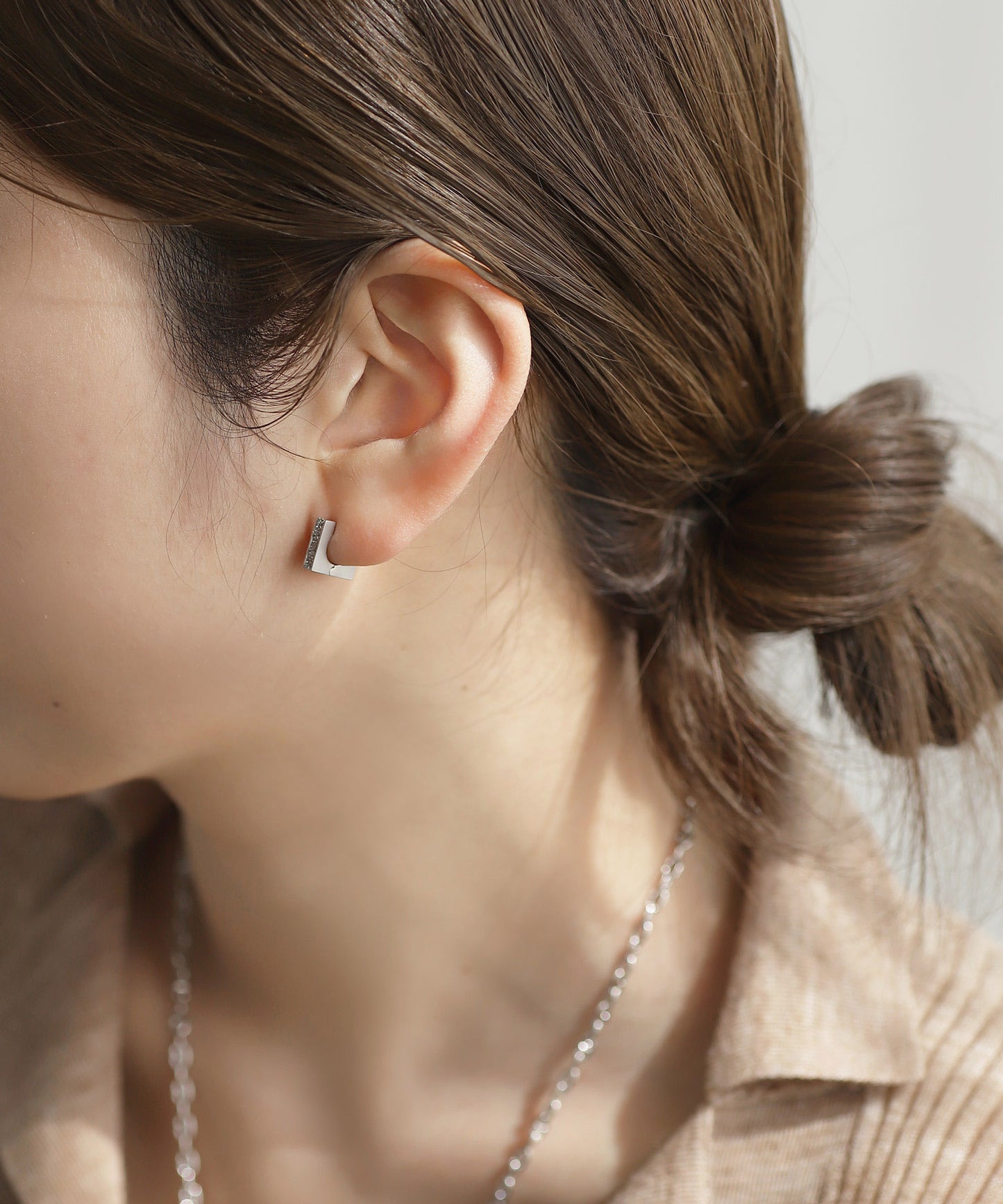 Bijou Square Hoop Earrings [Thick Plating]