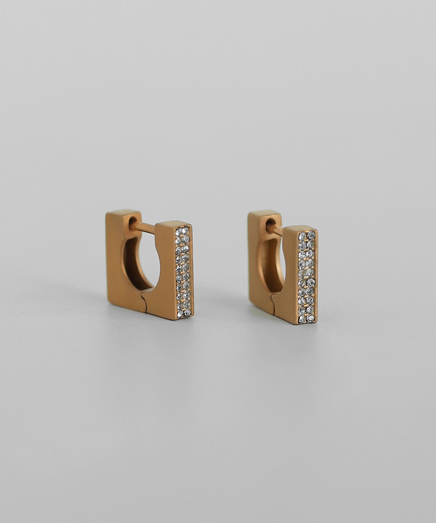 Bijou Square Hoop Earrings [Thick Plating]