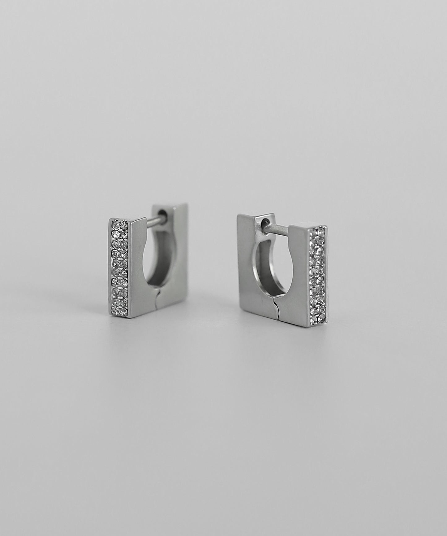 Bijou Square Hoop Earrings [Thick Plating]
