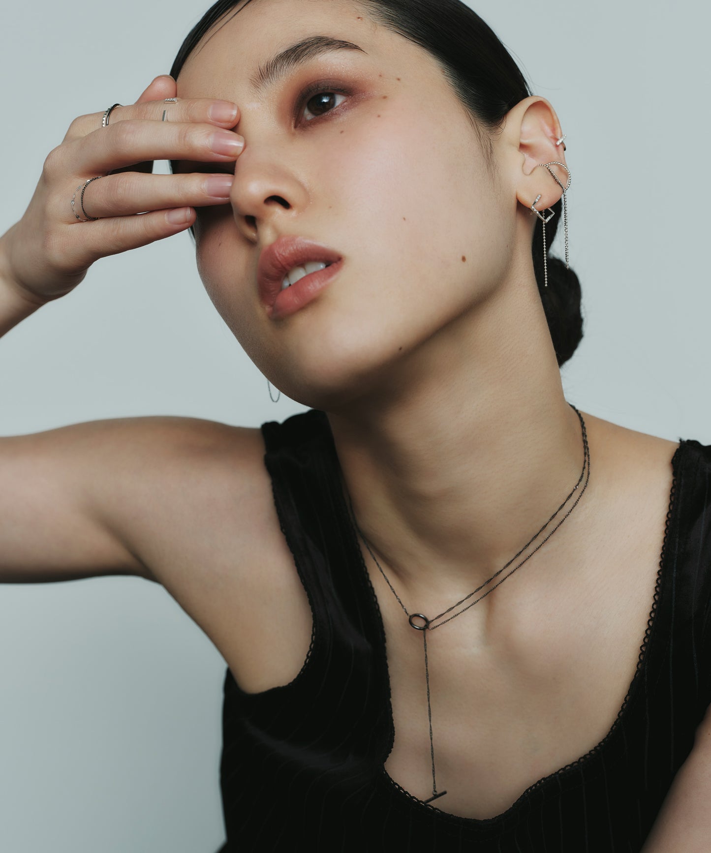 Bijou × Square Line Earrings [925 Silver]