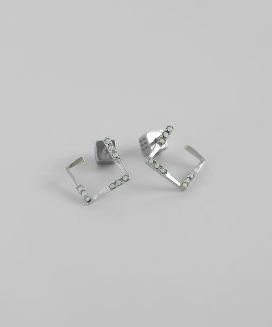 Bijou × Square Line Earrings [925 Silver]