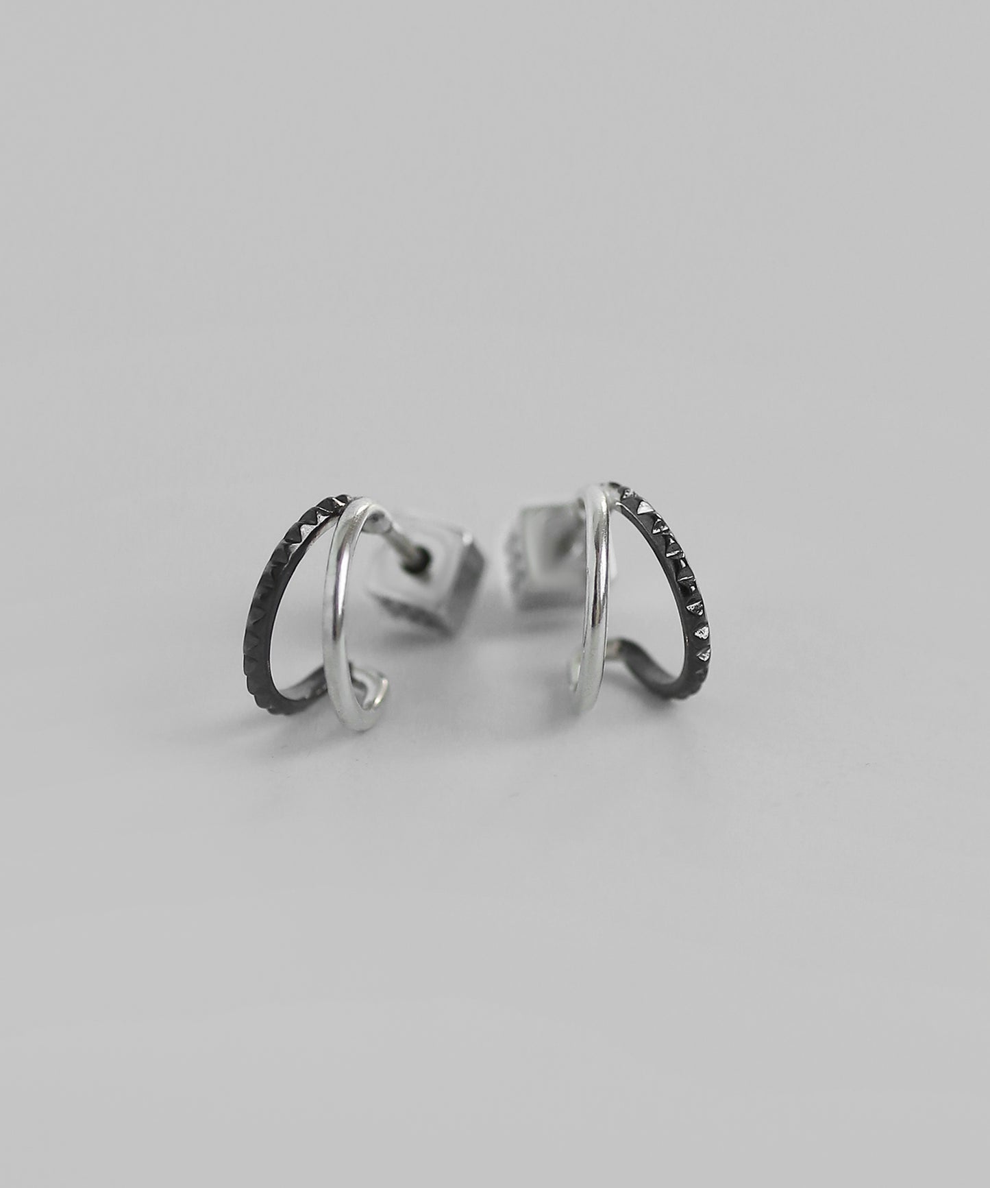 Two-Tone Hoop Earrings [925 Silver]