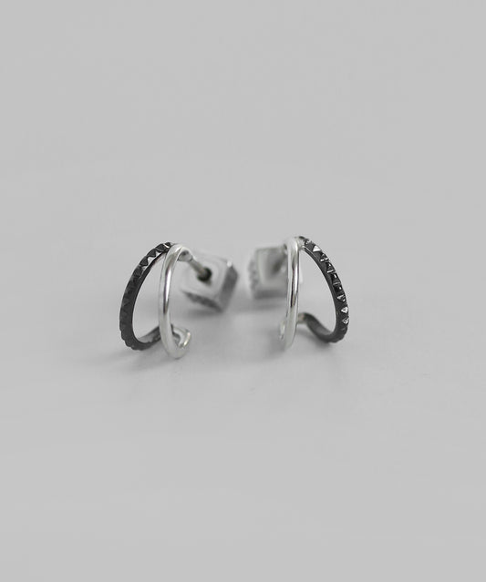 Two-Tone Hoop Earrings [925 Silver]
