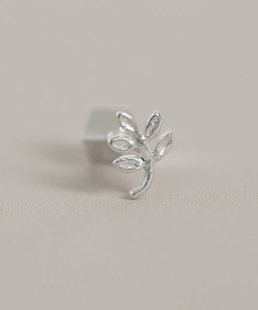 Leaf Screw Back Earrings [925 Silver]