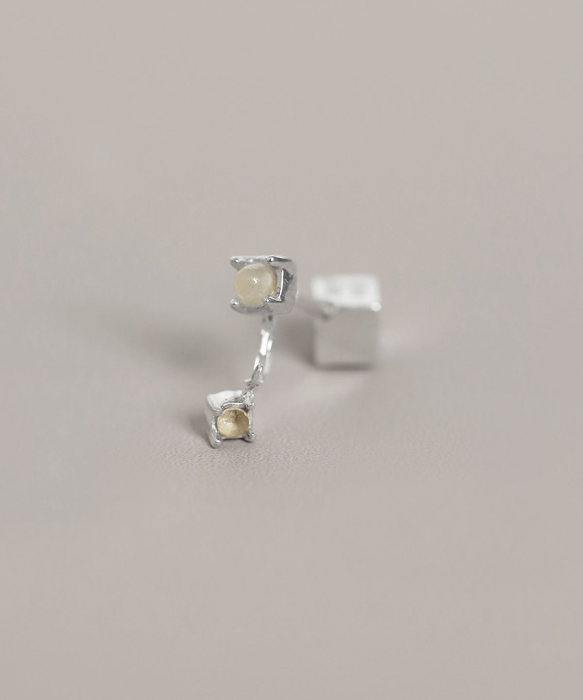 Gemstone 2-Way Screw Back Earrings [925 Silver]