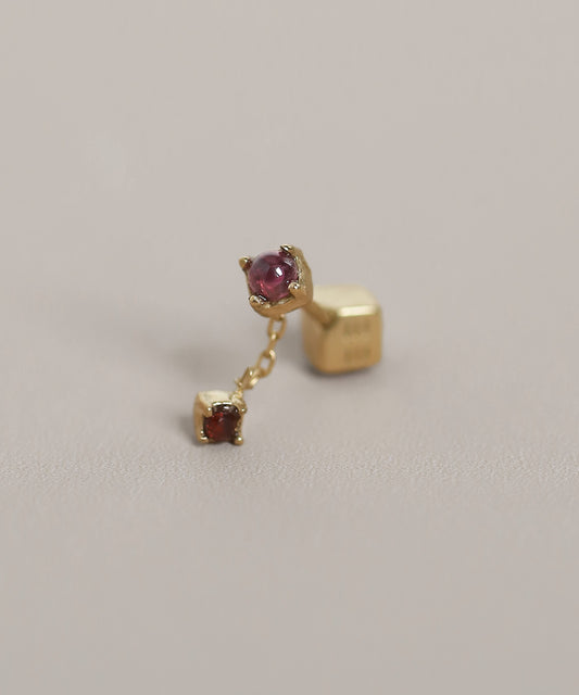 Gemstone 2-Way Screw Back Earrings [925 Silver]