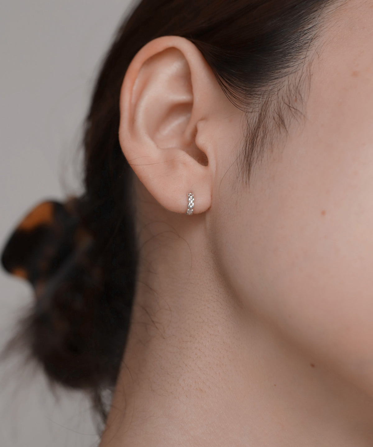 Chain Hoop Earrings [925 Silver]