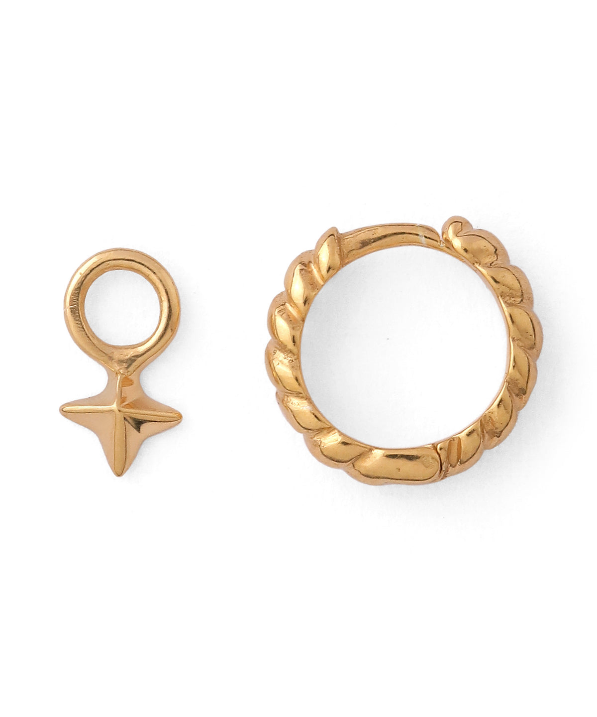 Star 2-Way Hoop Earrings [925 Silver]