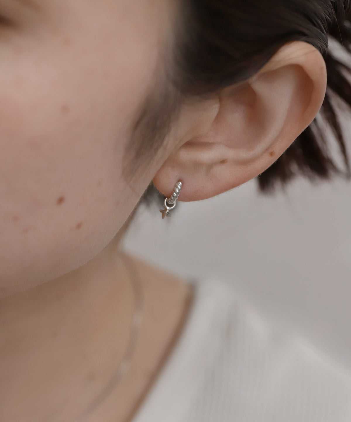Star 2-Way Hoop Earrings [925 Silver]