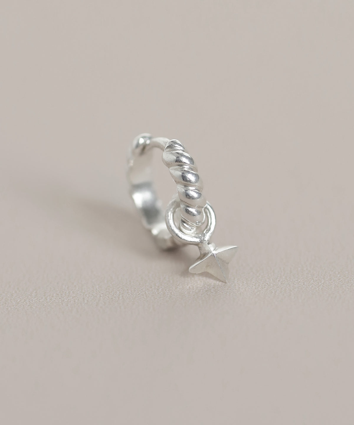 Star 2-Way Hoop Earrings [925 Silver]