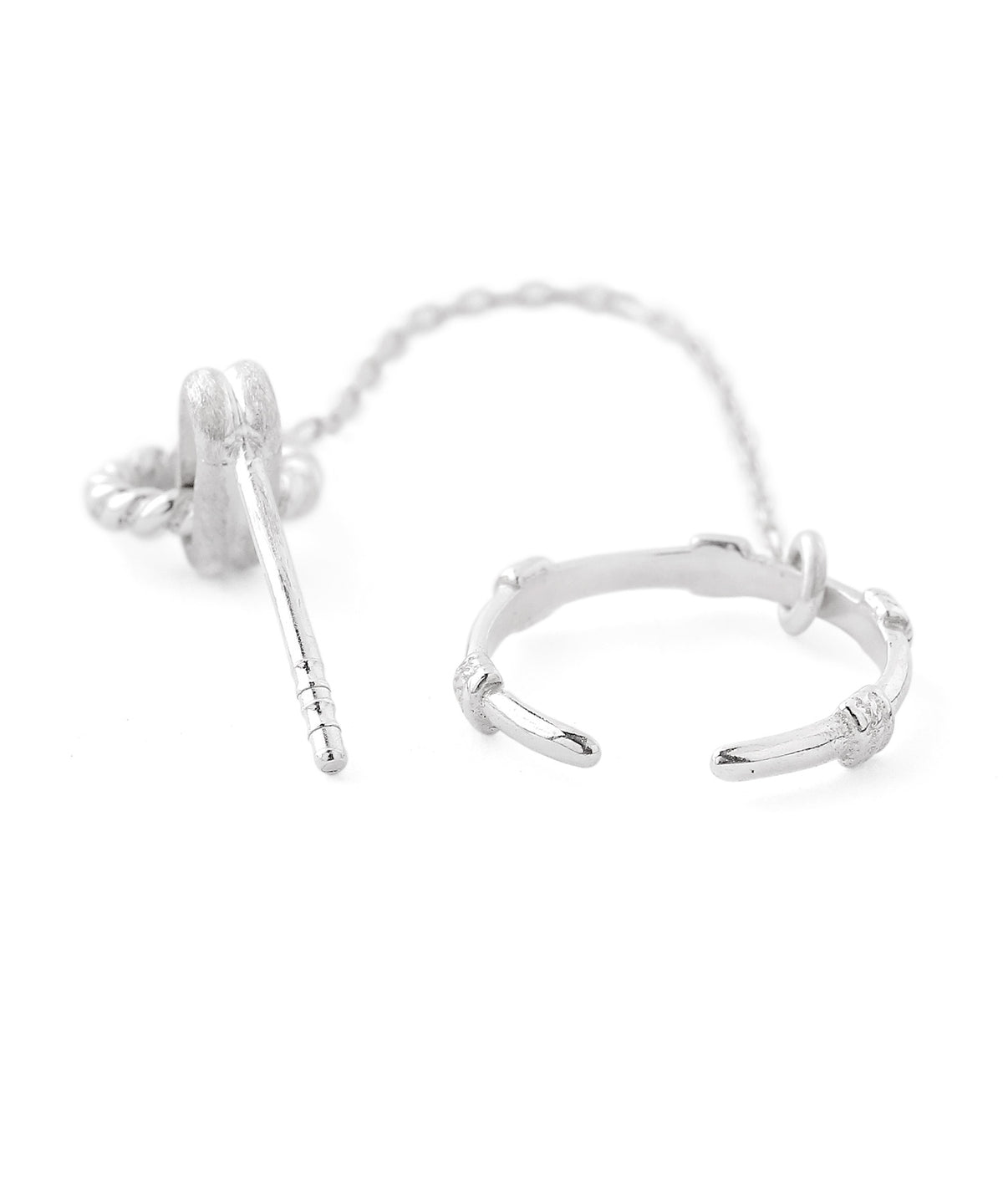 Chain Ear Cuff Earrings [925 Silver]