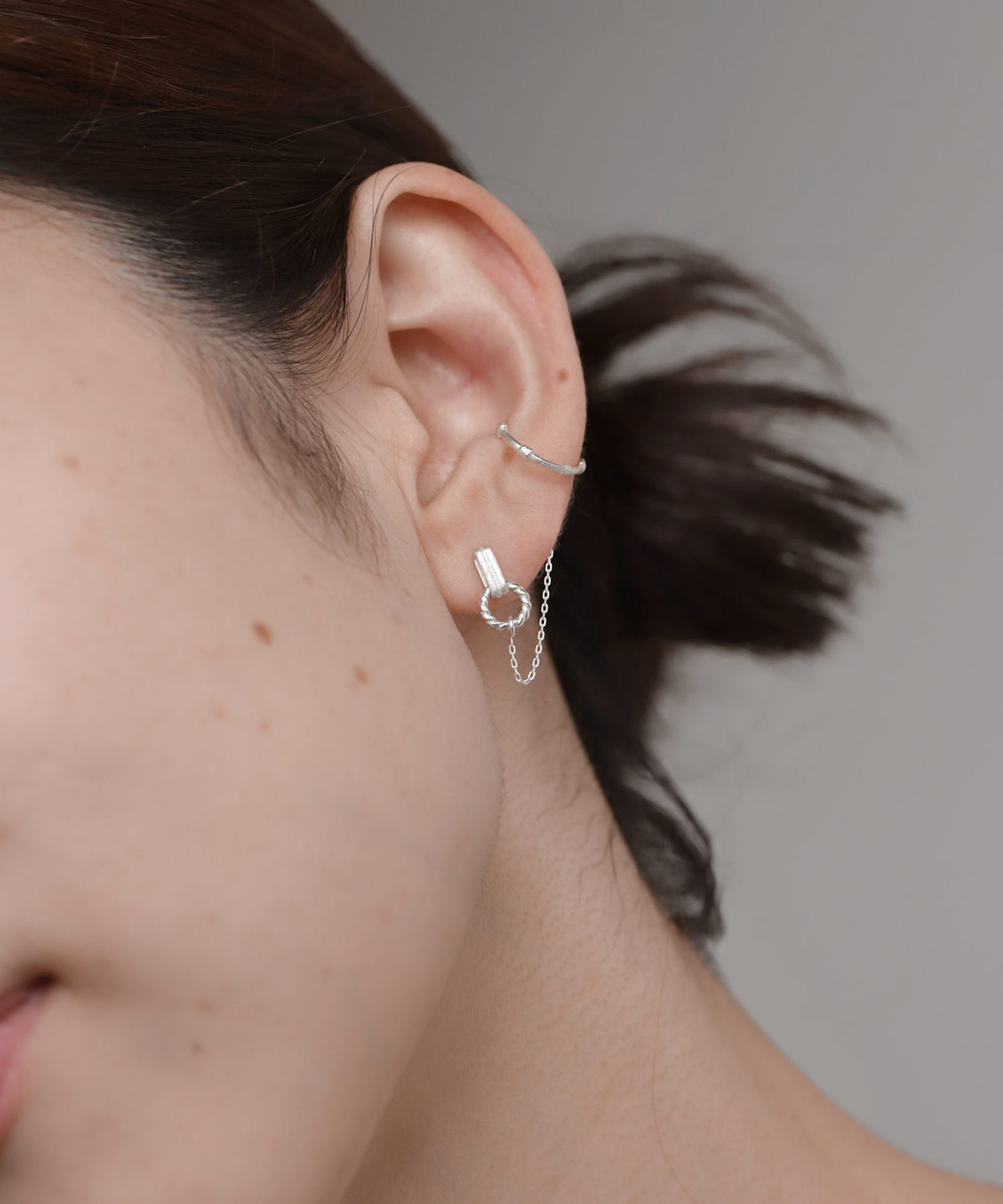 Chain Ear Cuff Earrings [925 Silver]