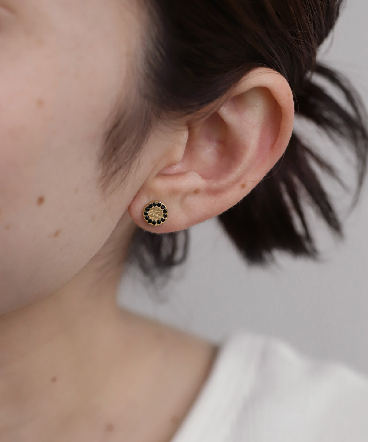 Natural Gemstone Circle Earrings