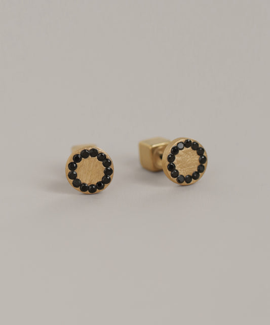 Natural Gemstone Circle Earrings
