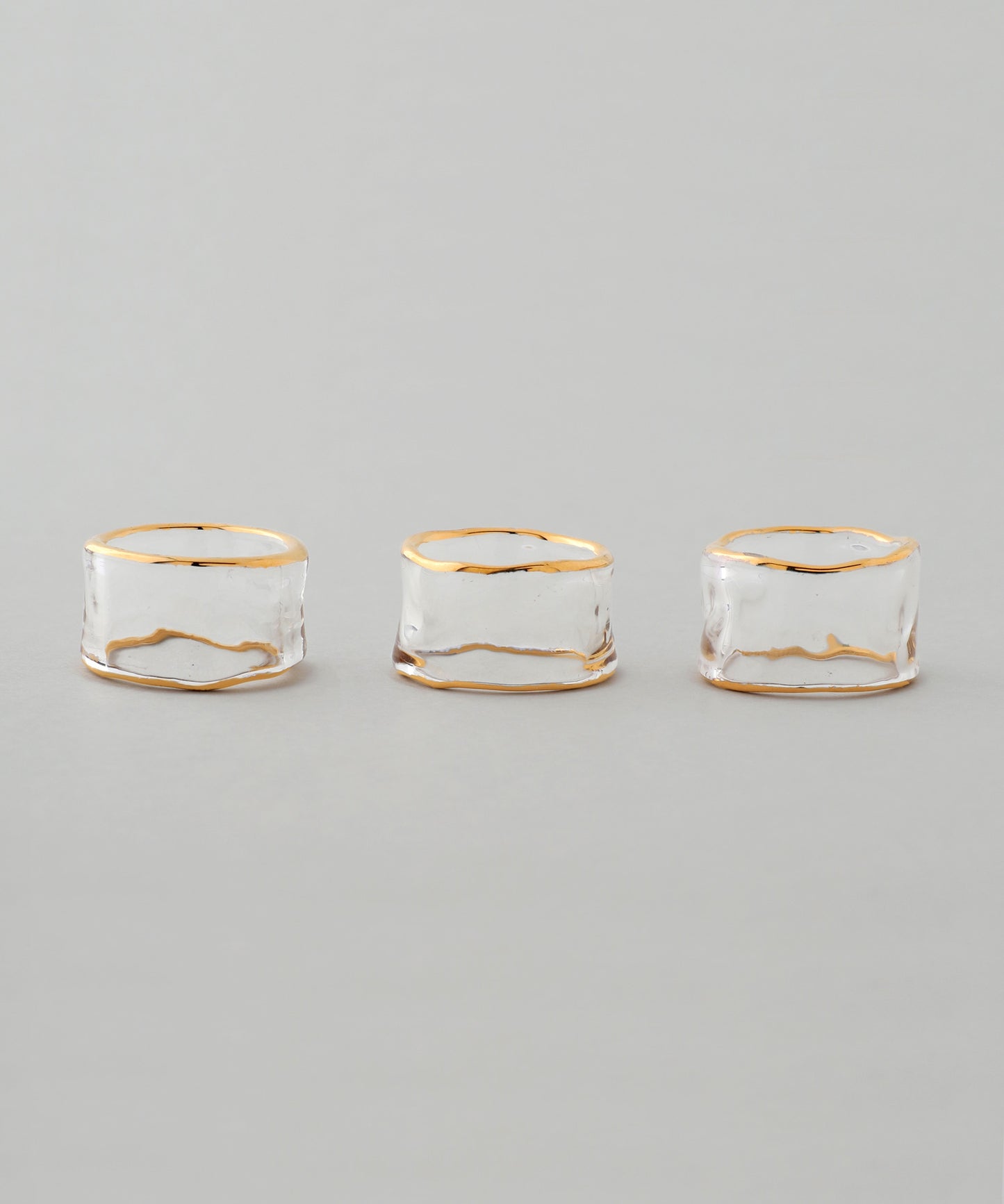 Glass × Gold Frame Ring [Apricot]