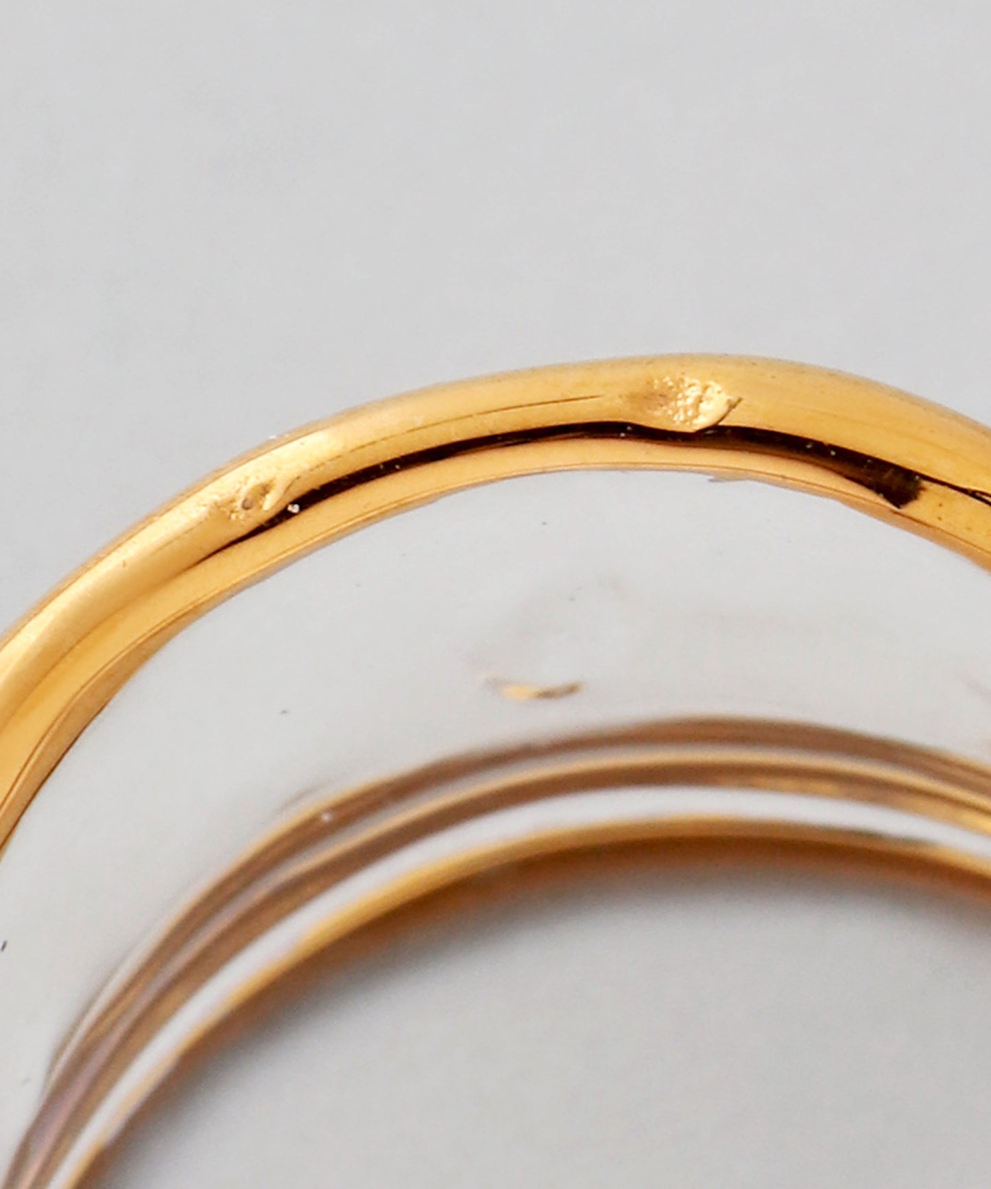 Glass × Gold Frame Ring [Apricot]