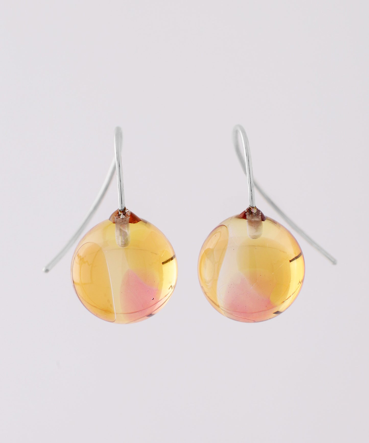Marbles Glass Hook Earrings [Apricot]