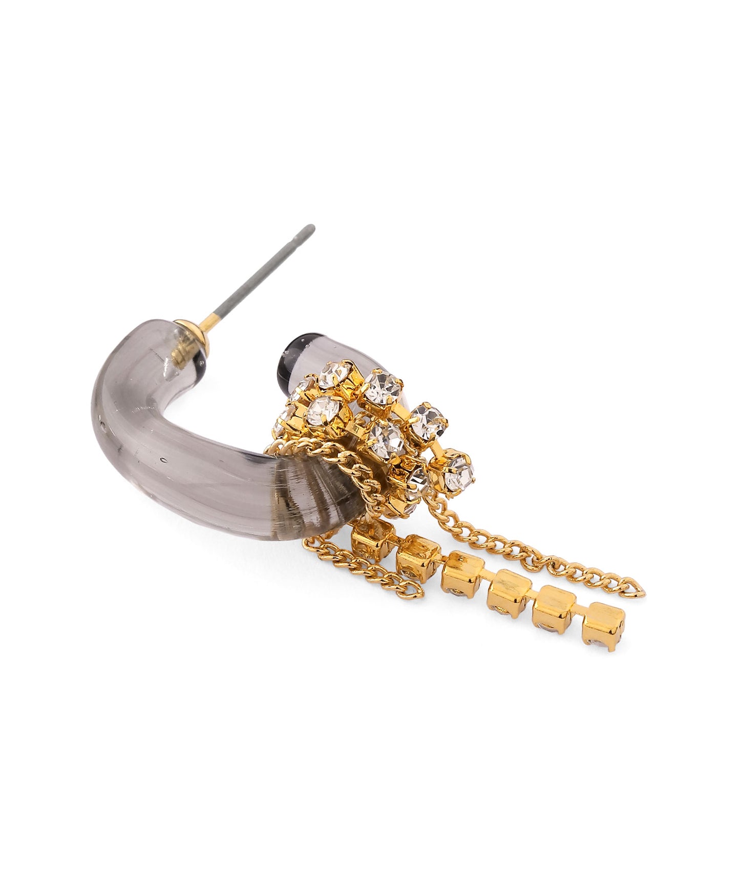 Bijou & Chain Glass Hoop Earrings