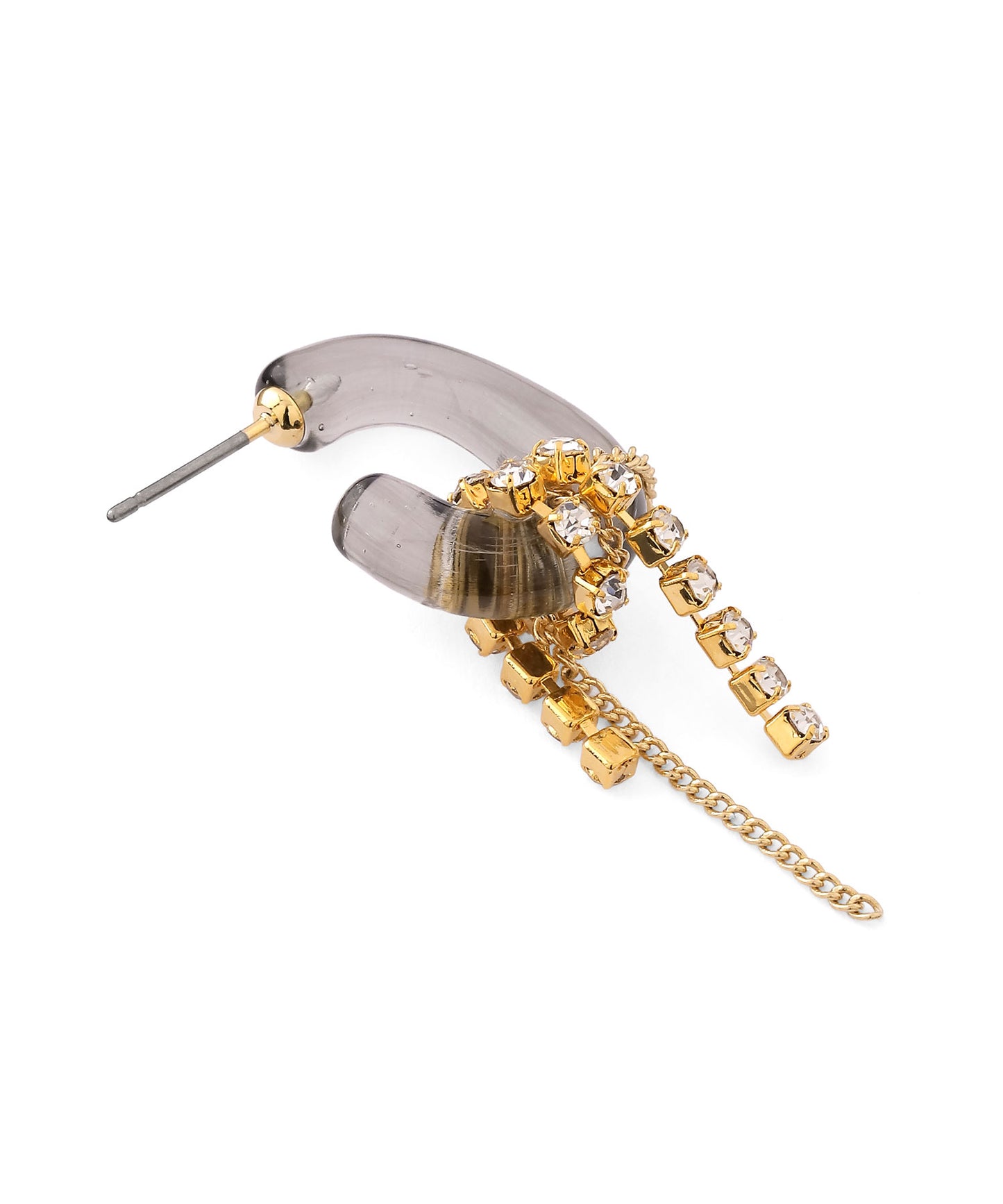 Bijou & Chain Glass Hoop Earrings