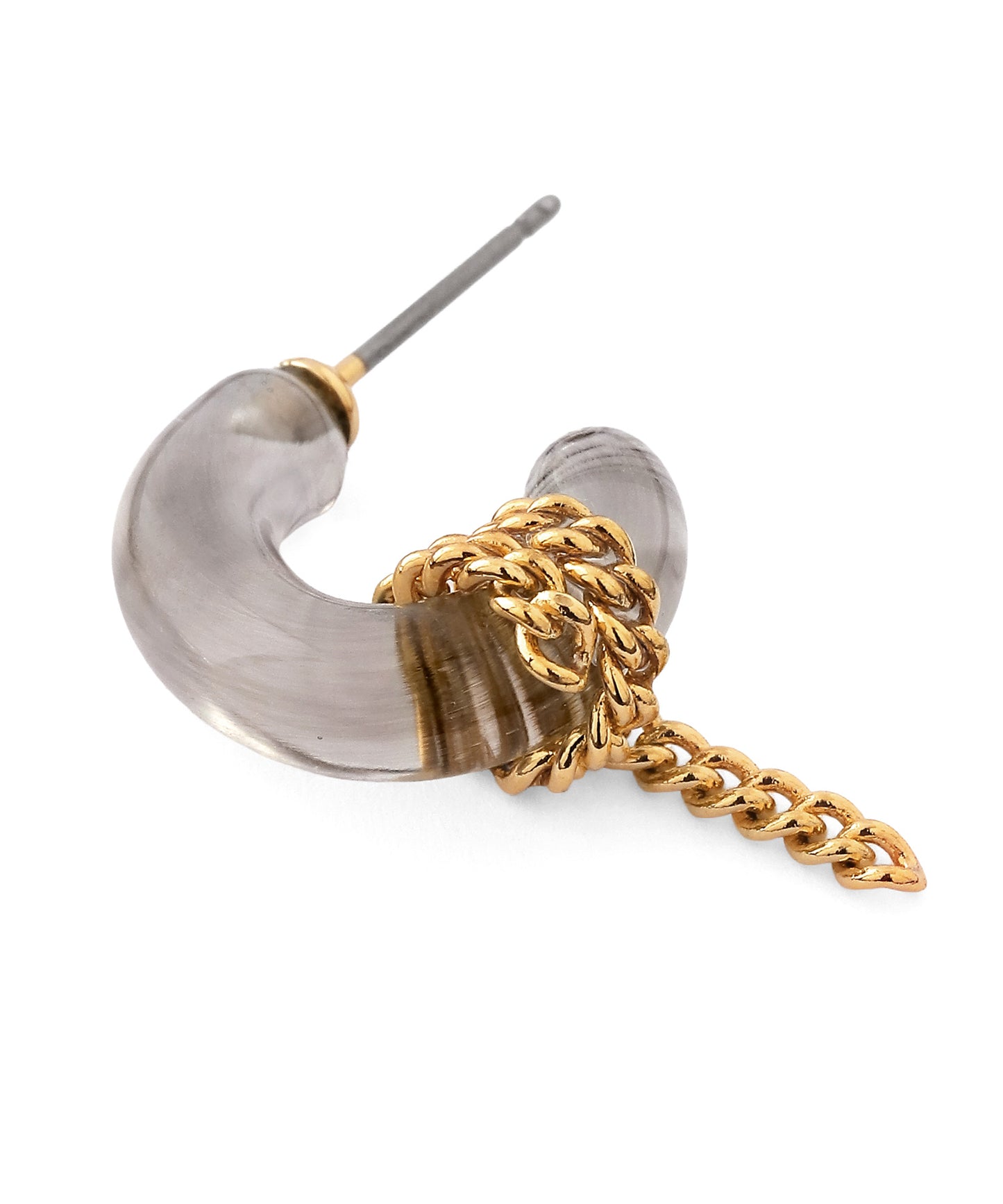 Chain Glass Hoop Earrings