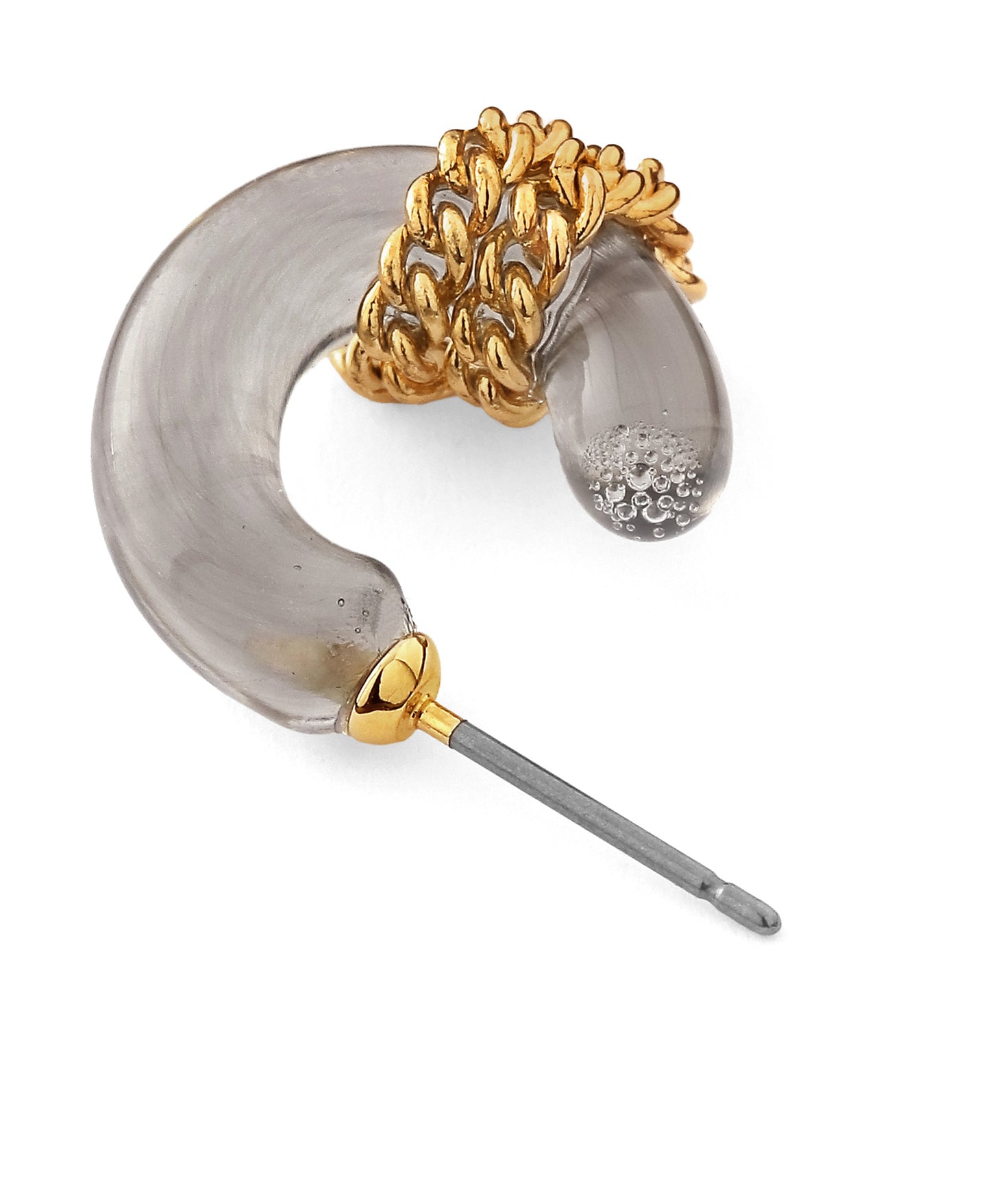 Chain Glass Hoop Earrings