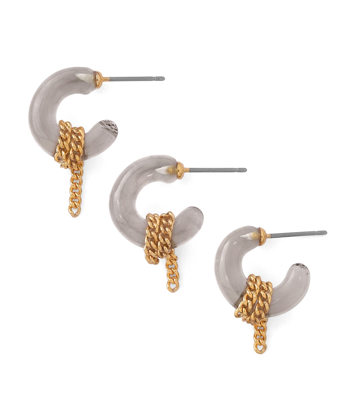 Chain Glass Hoop Earrings