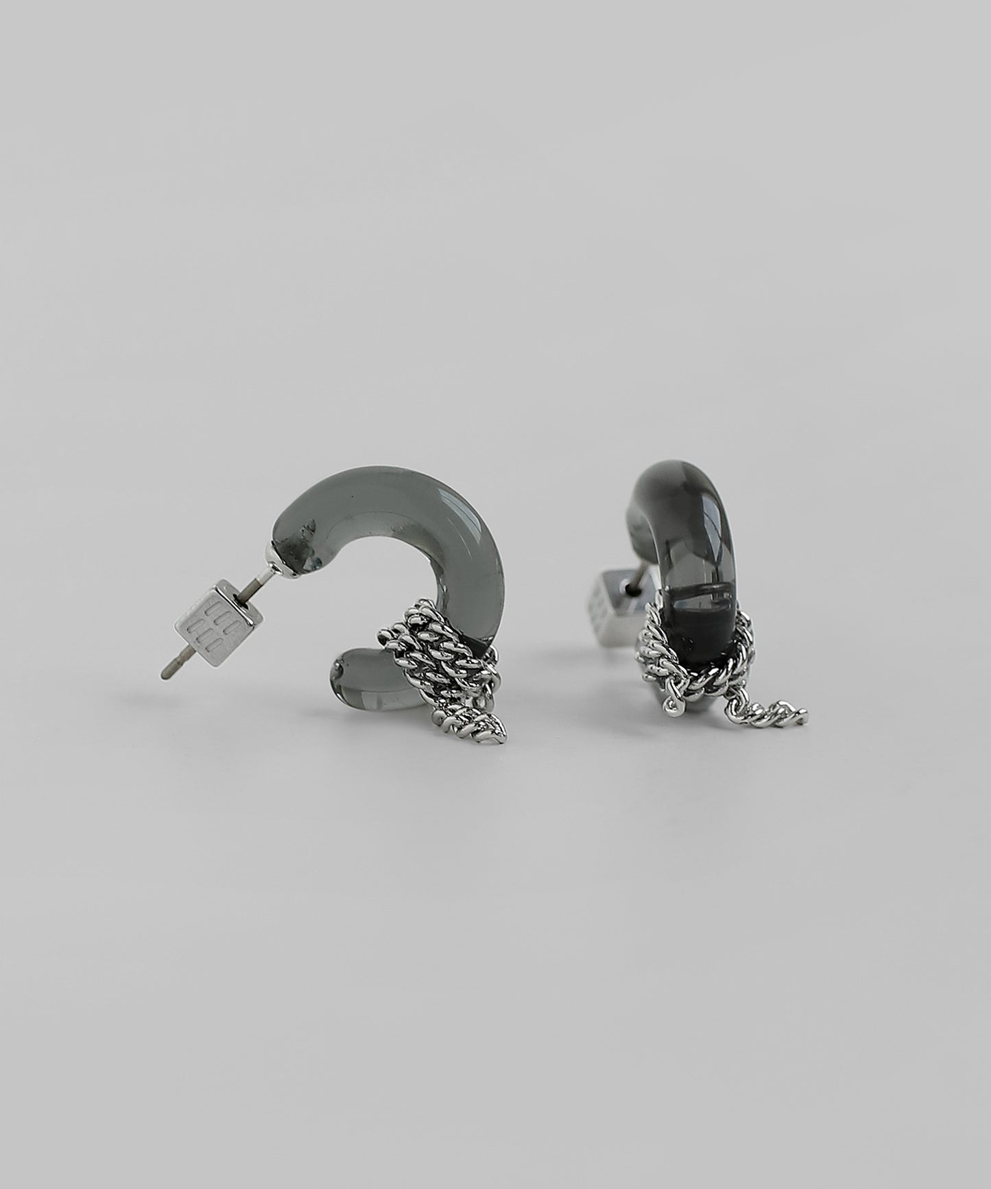 Chain Glass Hoop Earrings