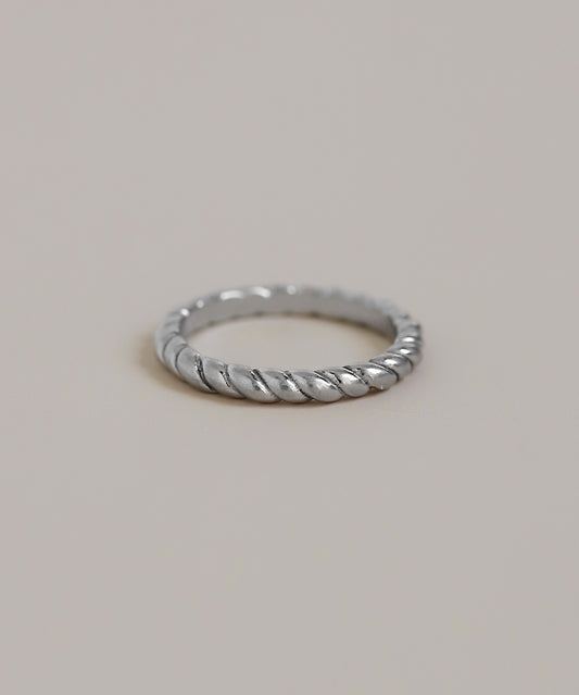 Twisted Line Ring [Stainless Steel]