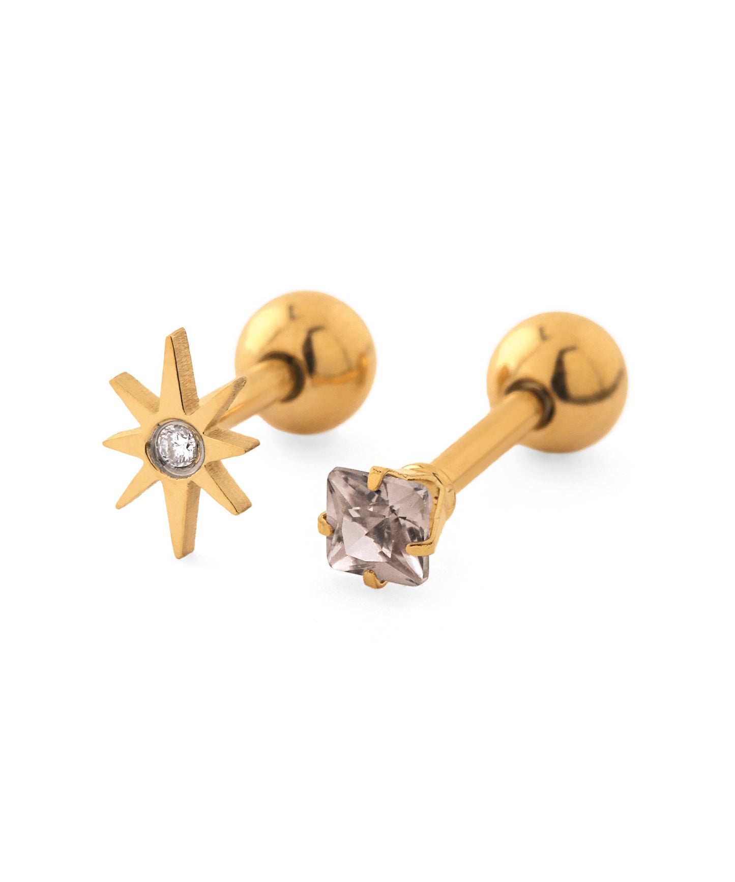 Star & Bijou Cartilage Earrings [Stainless Steel]