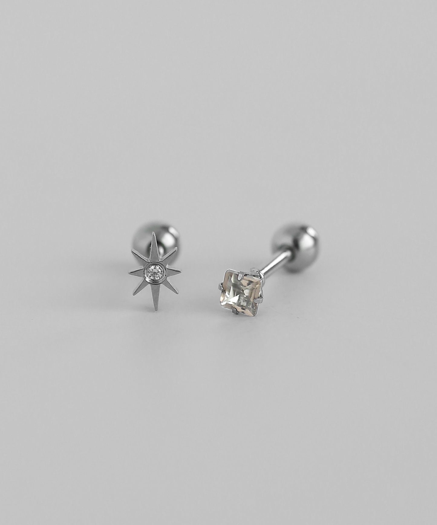 Star & Bijou Cartilage Earrings [Stainless Steel]