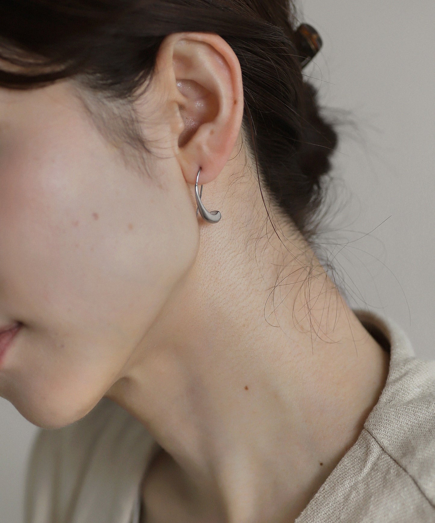 2-Way Gemstone Hook Earrings [Stainless Steel]