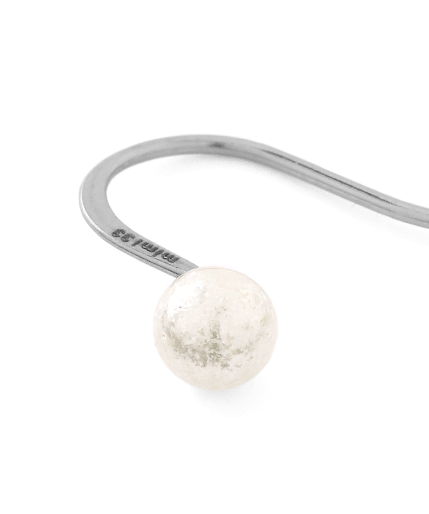 Shiny Pearl Hook Earrings [Stainless Steel]